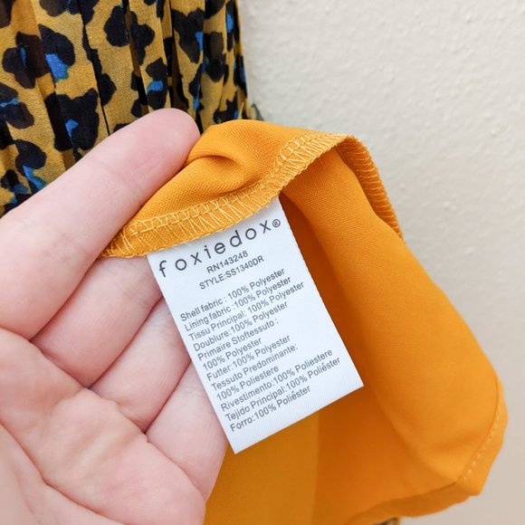 New Foxiedoe Sassa Leopard Printed Cutout Back Fringe Tiered Mini Dress - Picture 8 of 12